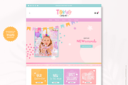 Colorful Rainbow Party Shopify Theme, a Shopify Template by Macarons and Mimosas (Thumbnail 1 of 9)