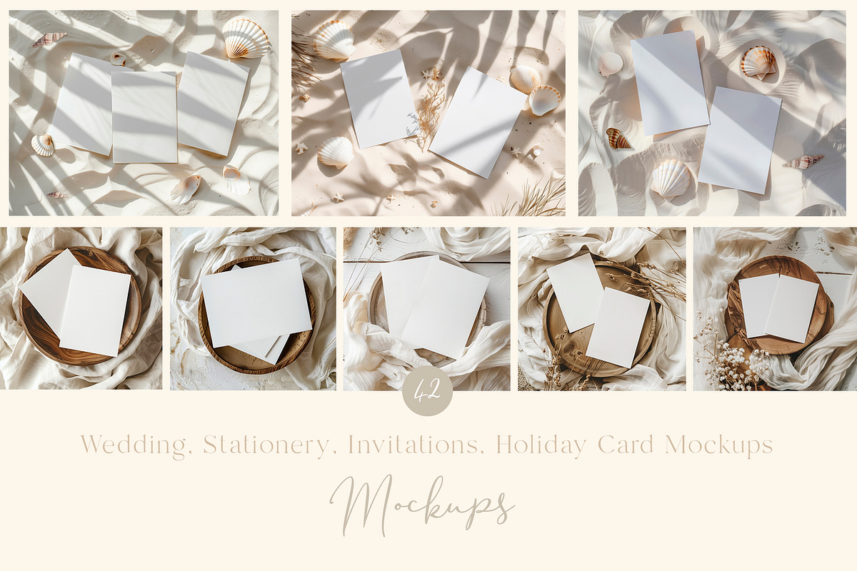 Seasonal Stationery Card Mockups., a Product Mockup by Designwork (Photo 3 of 11)