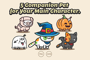 Pet Companion 2D Game Asset Sprites