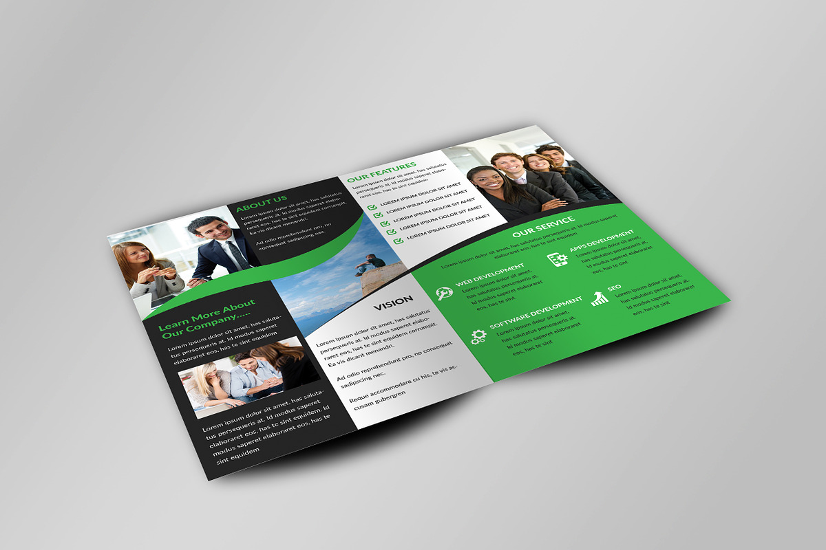 5 Clean Business Bi Fold Brochure, a Brochure Template by Imagine Design Studio (Photo 9 of 17)