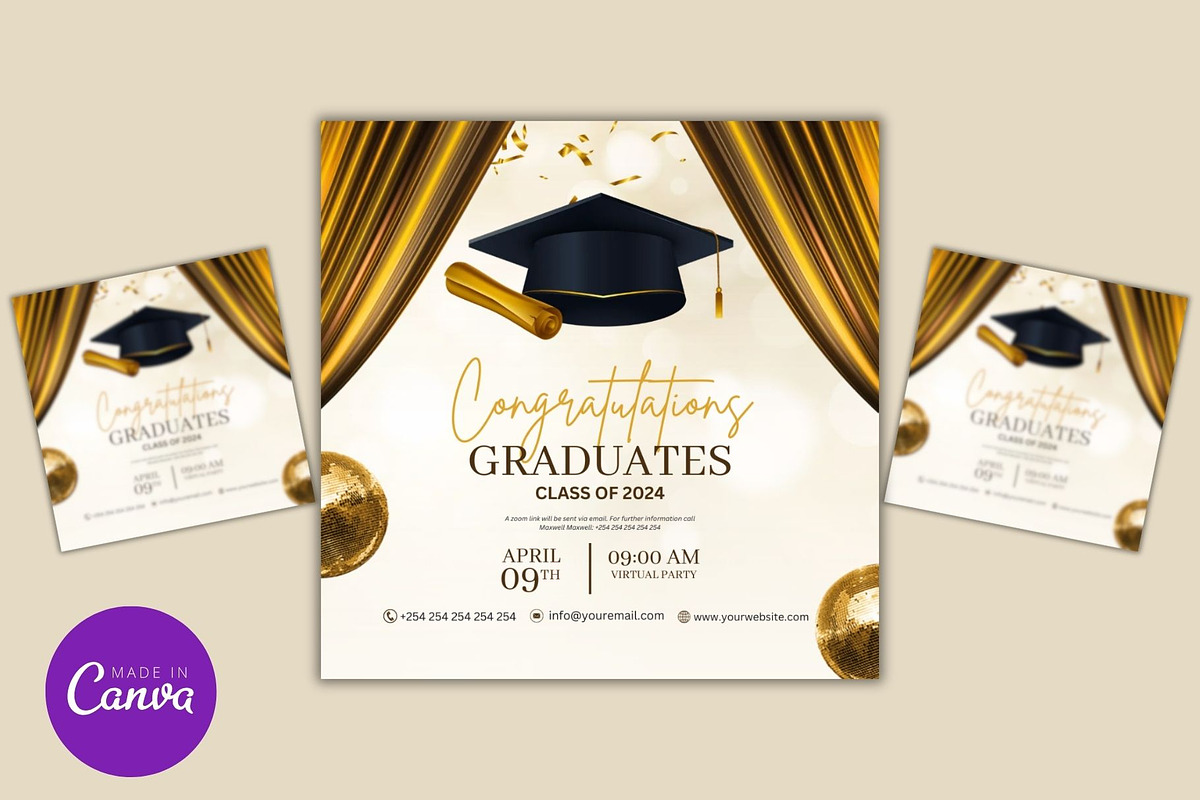 Editable Graduation Card Template