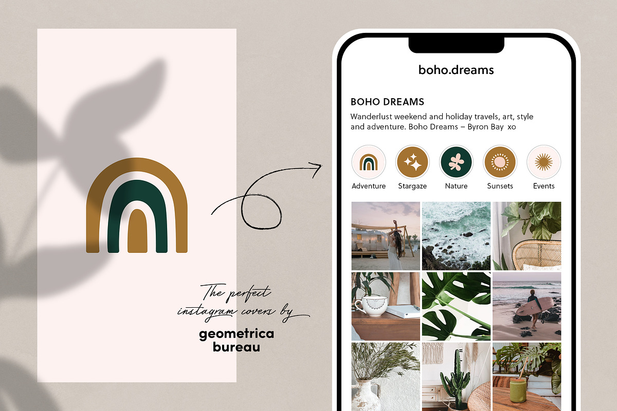Instagram Highlight Covers Boho Vol1, a Social Media Template by Geometrica Bureau (Photo 5 of 7)