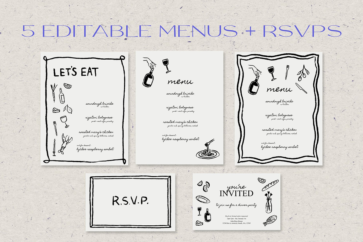 Dinner Party French Wine Pack, an Illustration by Eldorado Design Co. (Photo 6 of 10)