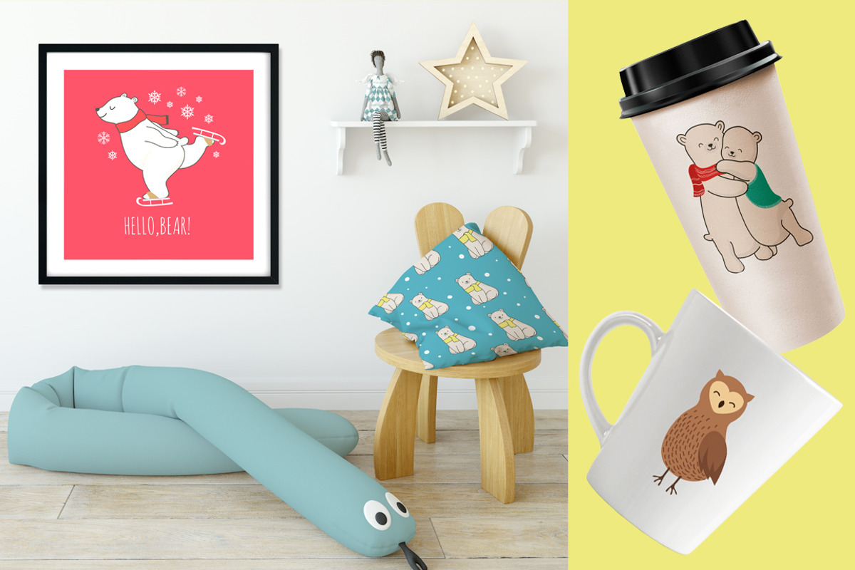 Hello Polar Bear!- clipart set, a Graphic by ComelyPics Shop (Photo 8 of 9)