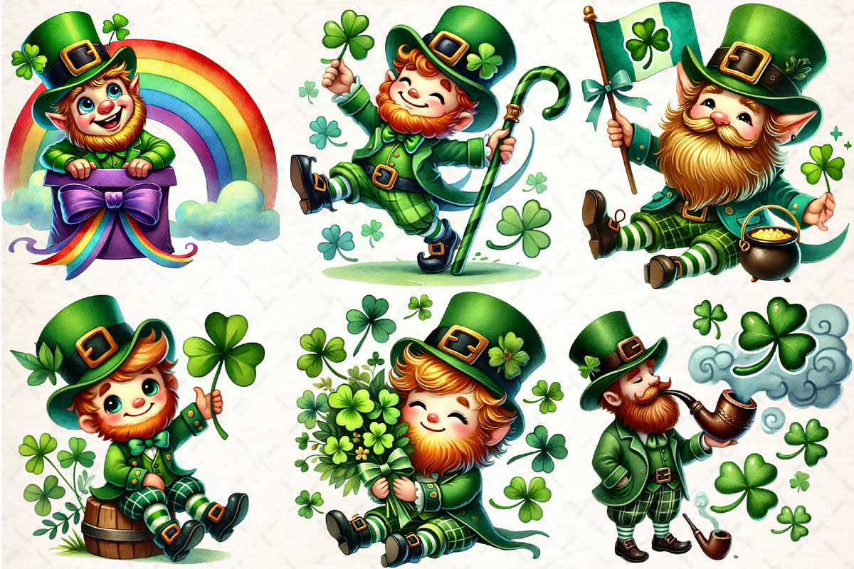 St Patrick's Day Leprechaun Clipart, an Illustration by DreamCafeArt (Photo 3 of 3)