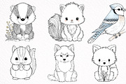 Cute forest animals Clipart, an Illustration by DreamArtGraphic (Thumbnail 3 of 8)