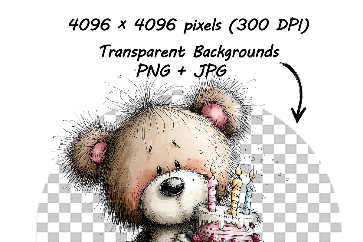 21 Teddy Bear Birthday Party Clipart, a Graphic by one-touch (Photo 6 of 18)