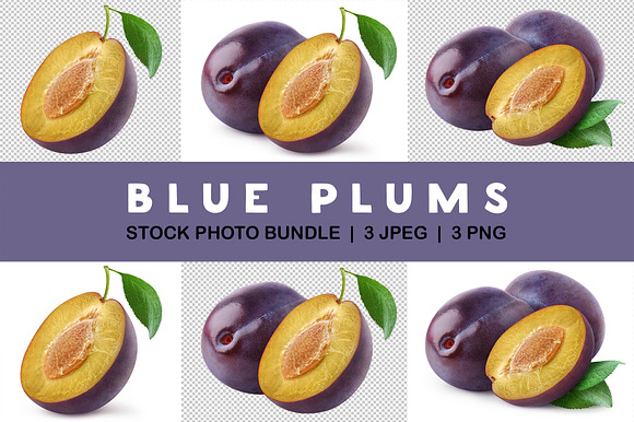 Halved Blue Plums