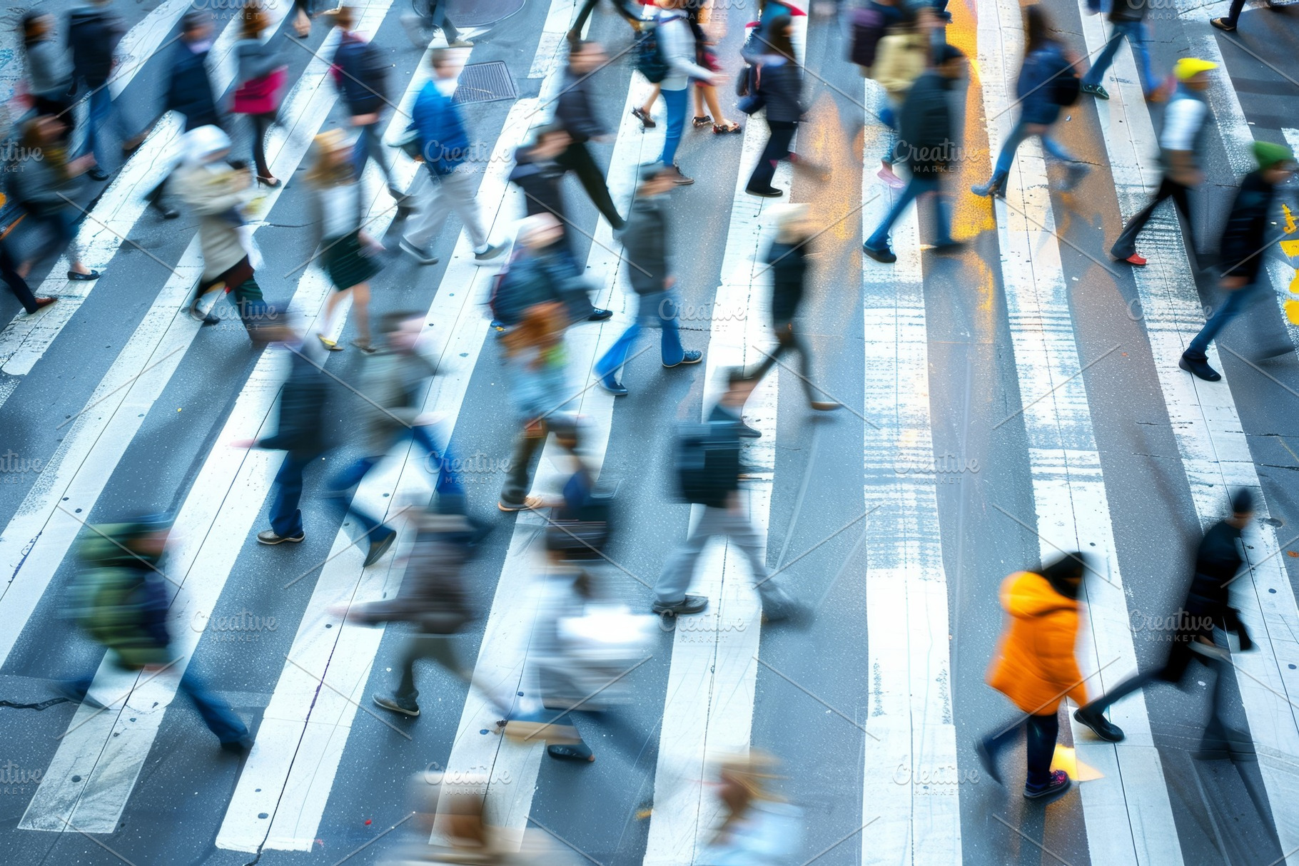 A crowd of pedestrians crossing a bu, a Photo by Iftikhar Alam