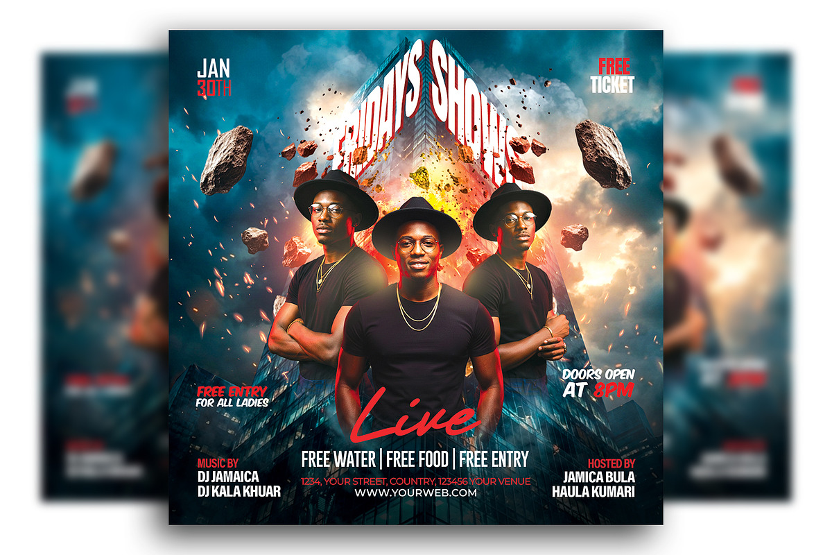 Friday Show night party Flyer Design, a Flyer Template by Shajib Shikder (Photo 2 of 2)