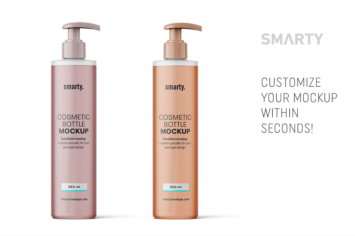Transparent cosmetic bottle mockup, a Packaging Mockup by Smarty Mockups (Photo 3 of 5)