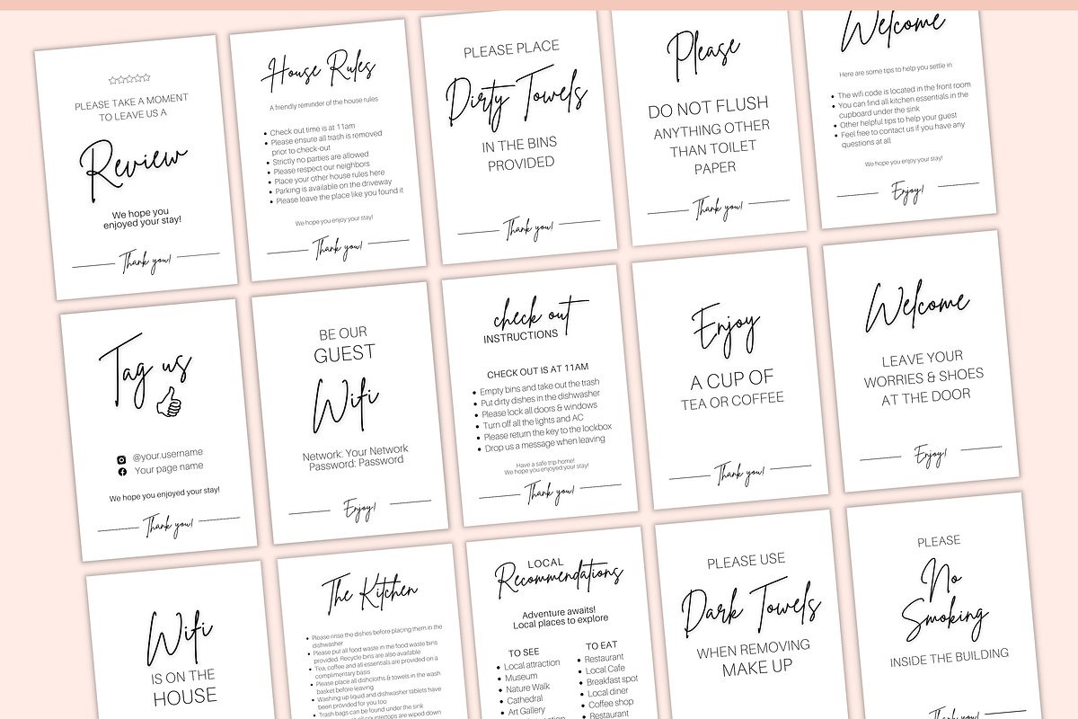 Airbnb Sign & Poster Template Bundle, a Brochure Template by Templatables (Photo 8 of 10)