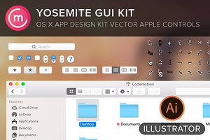 Yosemite GUI for illustrator, a Product Mockup by Codemotion Design Kits
