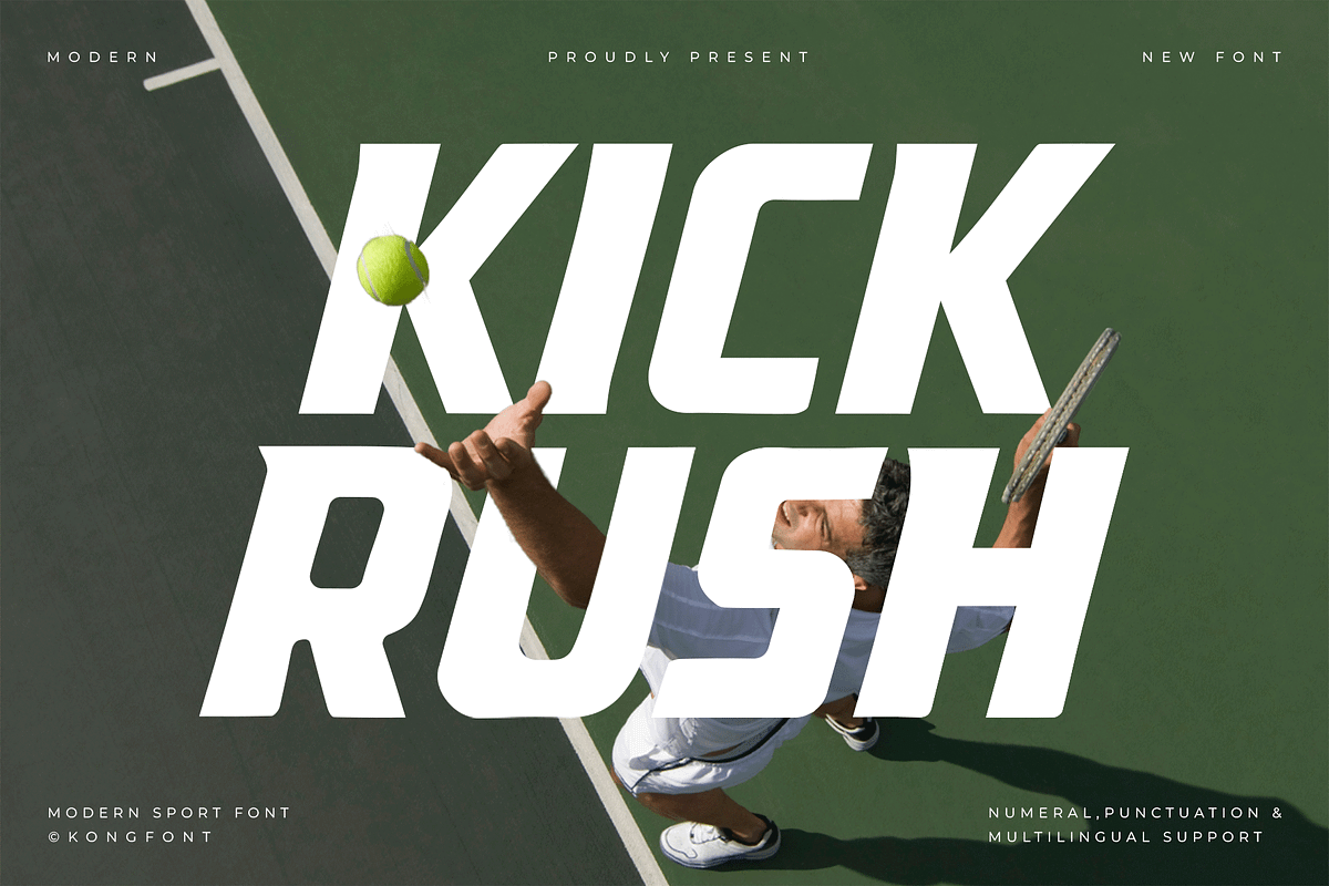 Kickrush – A Modern Sport Font, a Serif Font by overlaytemplates (Photo 1 of 5)