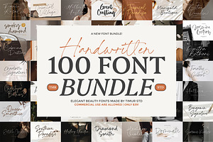 100 Elegant Handwritten Font Bundle