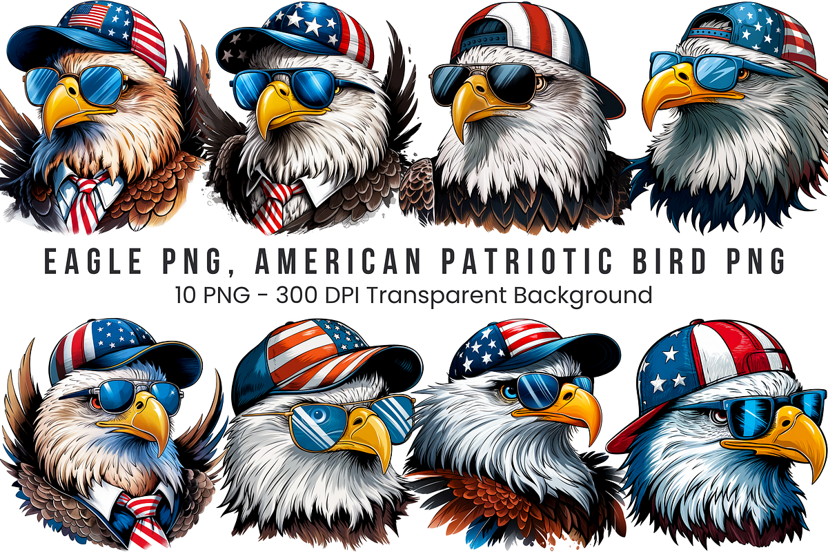 Eagle American Patriotic PNG Bundle, a Graphic by Clipart Bloom (Photo 1 of 11)