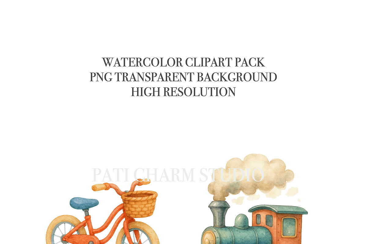 19 Transport Clipart, a Decorative Illustration by Pati Charm Studio (Photo 4 of 8)