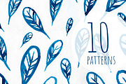 Blue abstract floral patterns pack, a Pattern Graphic by Vasilevska (Thumbnail 2 of 4)
