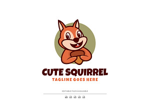 Cute Squirrel Mascot Cartoon Logo