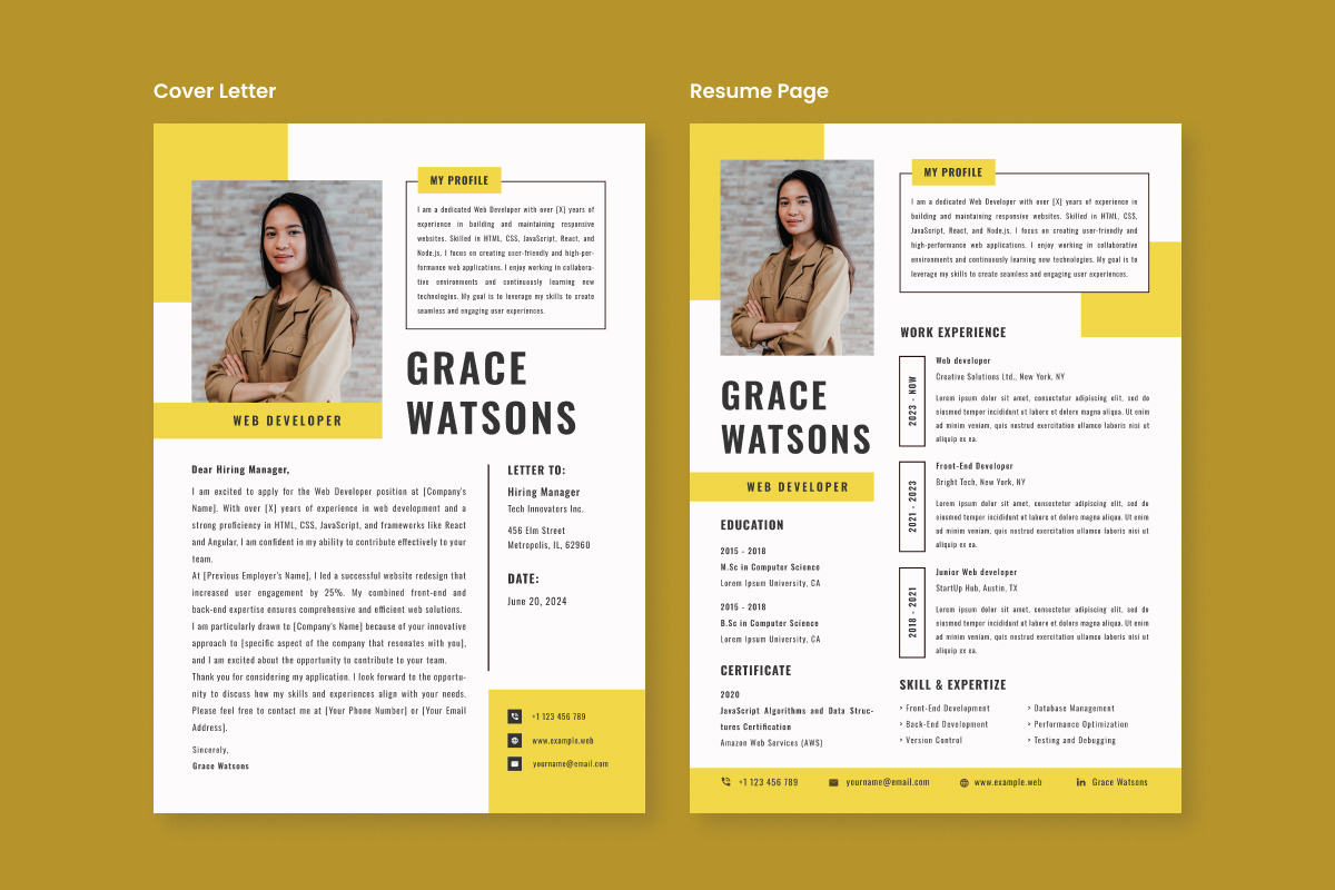 CV Resume Web Developer V5, a Resume Template by twinstd (Photo 2 of 3)