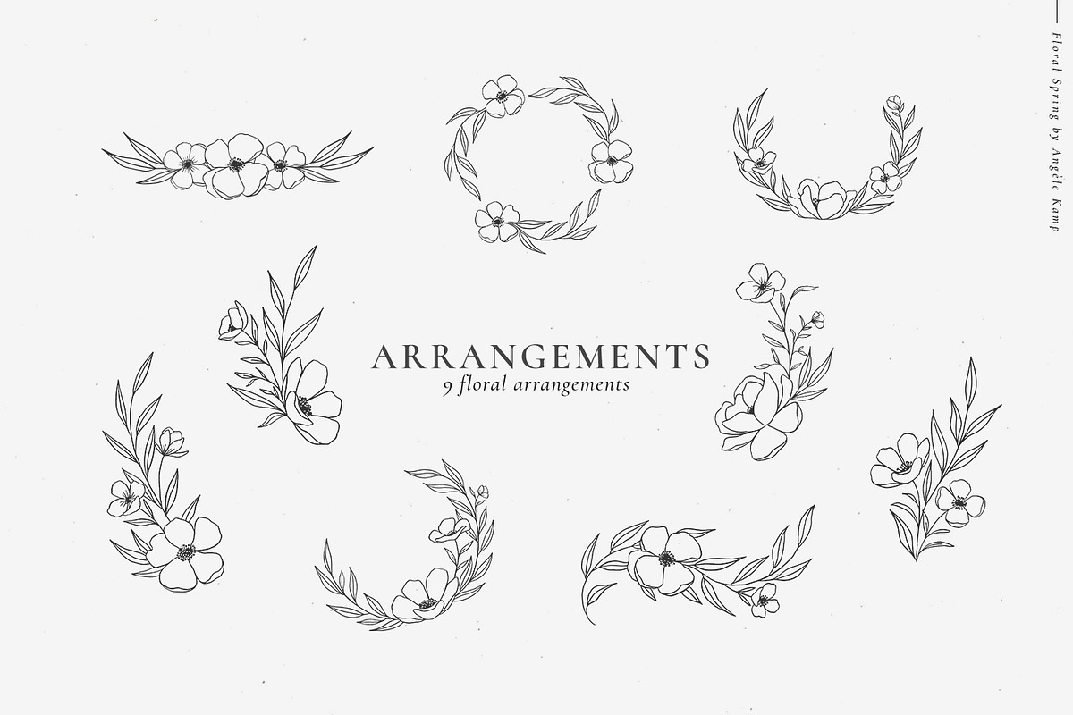 Floral Spring alphabet illustrations, an Illustration by Angele Kamp (Photo 6 of 11)