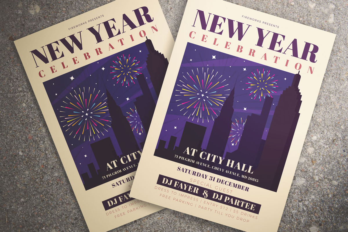 New Year Celebration Flyer, a Flyer Template by KMZVR.Lab (Photo 2 of 4)