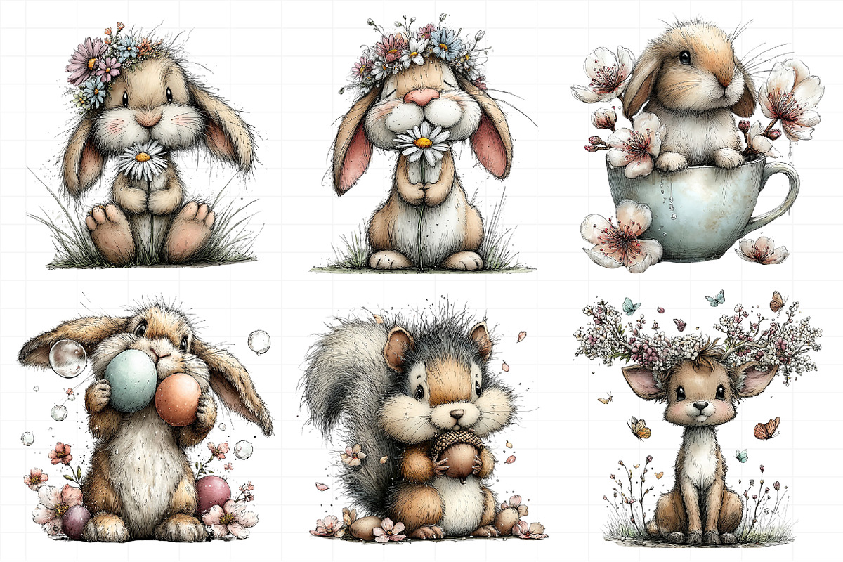 Whimsical Spring Animal Clipart, an Illustration by Daily.Designs (Photo 4 of 8)