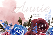 Burgundy & Navy Florals, an Illustration by Feather Grace Designs (Thumbnail 4 of 15)