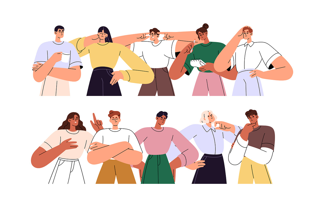 Group of thoughtful people thinking, a Person Illustration by PaperTrident (Photo 1 of 7)