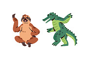Funny animals dancing set, cards, an Animal Illustration by PaperTrident (Thumbnail 5 of 13)