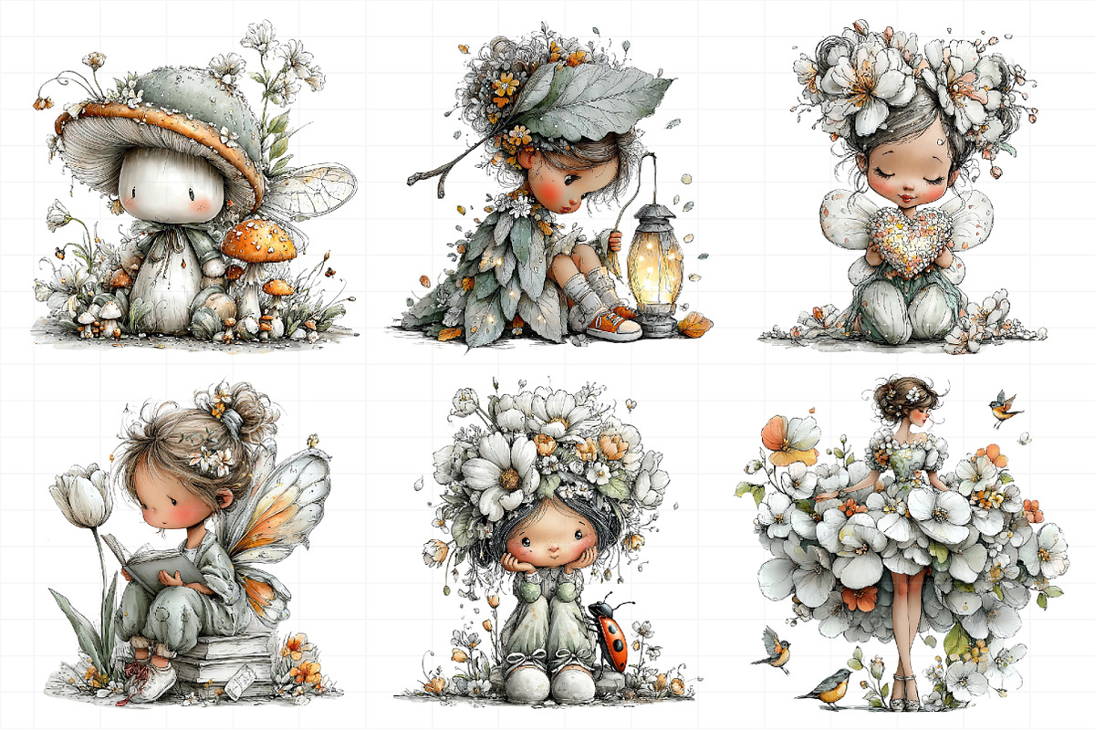 Whimsical Spring Fairy Clipart, an Illustration by Daily.Designs (Photo 5 of 7)