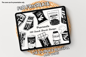 100 Snack Procreate Stamps