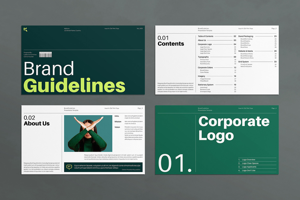 Brand Guidelines Presentation Design, a Presentation Template by E-Type (Photo 2 of 10)