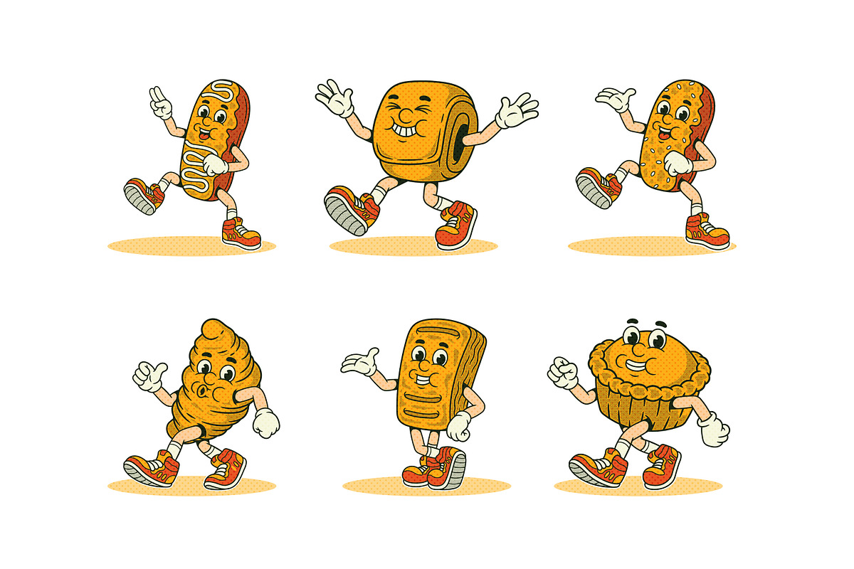 Groovy Pastry Retro Illustration, a Food Illustration by Decoconio Design (Photo 2 of 7)