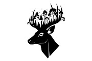 Deer Antler Silhouette Bundle, an Object Illustration by yasushie (Thumbnail 16 of 31)