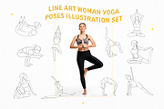 Woman Yoga Poses Illustration Set, an Object Illustration by peterdraw (Thumbnail 6 of 6)