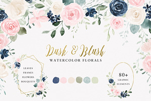 Dusk & Blush Watercolor Clipart Pack