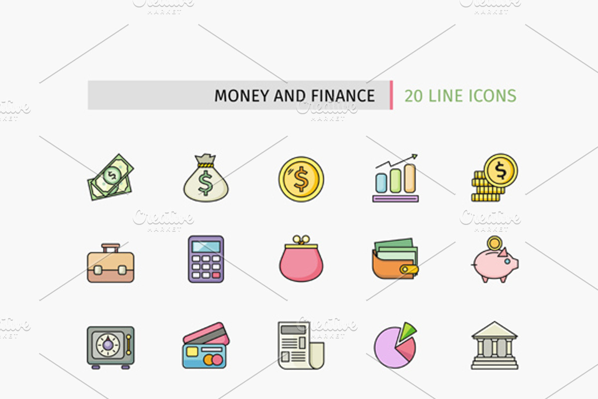 Icons of Money and Finance, an Outline Icon by robuart (Photo 1 of 2)