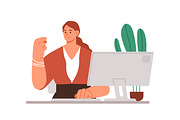 Woman working with data on computer, a Person Illustration by Good Studio (Thumbnail 2 of 3)