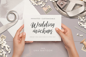 Animated Custom Wedding mockups, a Print Template by Una Matison