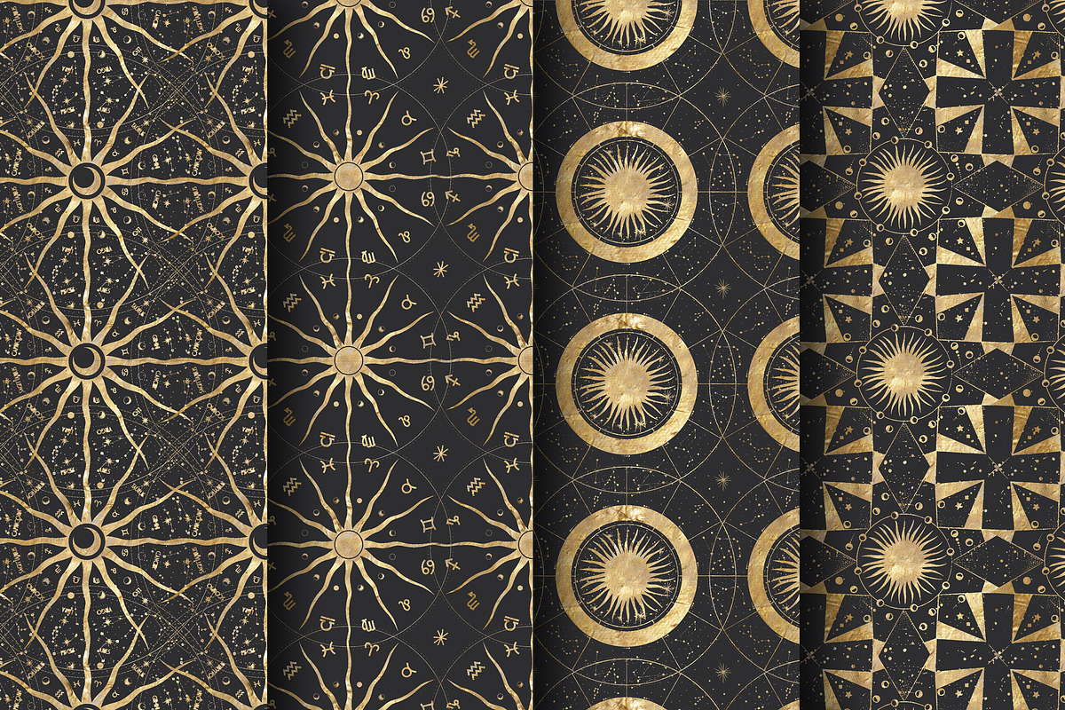 Golden kaleidoscope. Vector graphics, a Decorative Illustration by Chikovnaya (Photo 4 of 14)