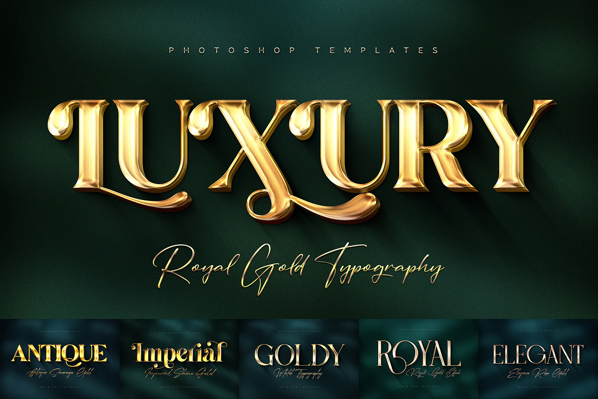 Royal Gold Lettering Text Effects, a Layer Style Add-On by Andrew Skoch Design (Photo 1 of 8)