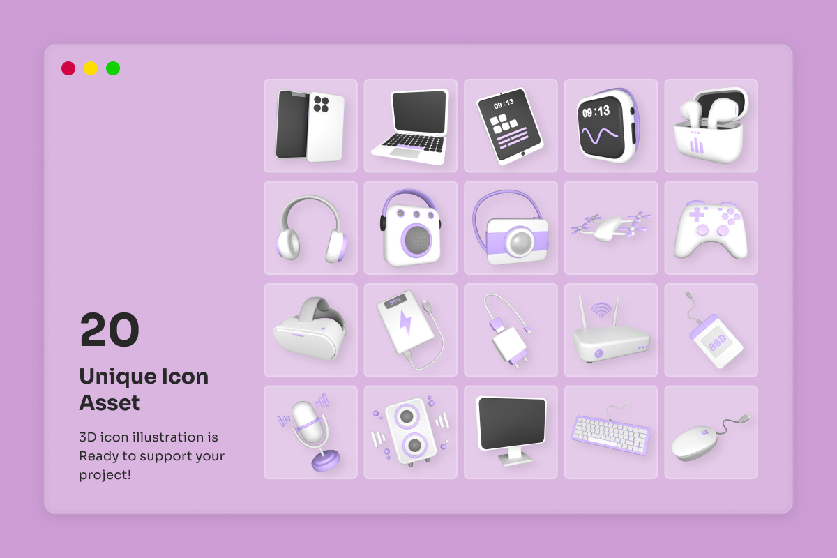 Smart Device 3D Icon Assets, a Technology Illustration by twinstd (Photo 6 of 6)