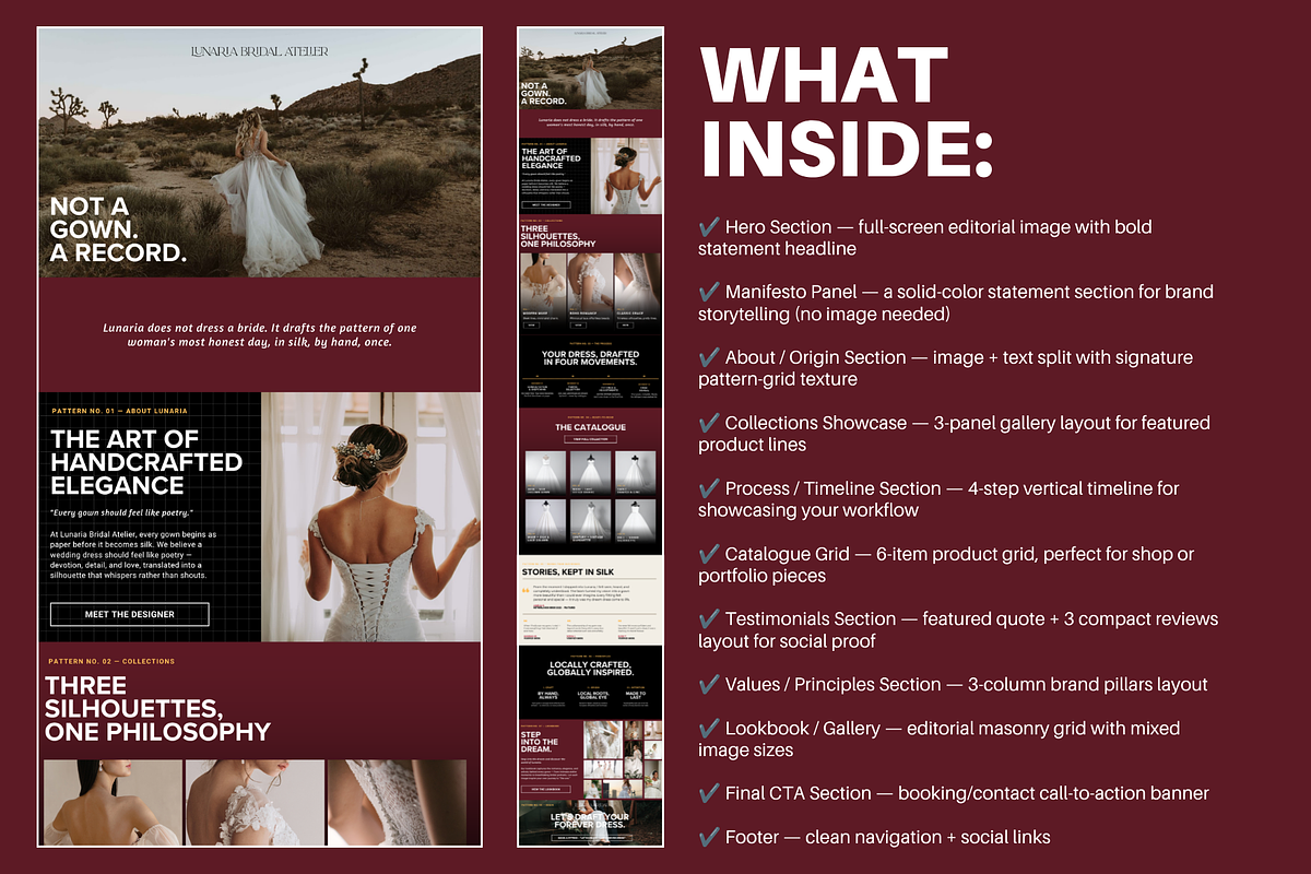 Bridal Shop Website Template, a Landing Page Template by wekreatif (Photo 3 of 5)