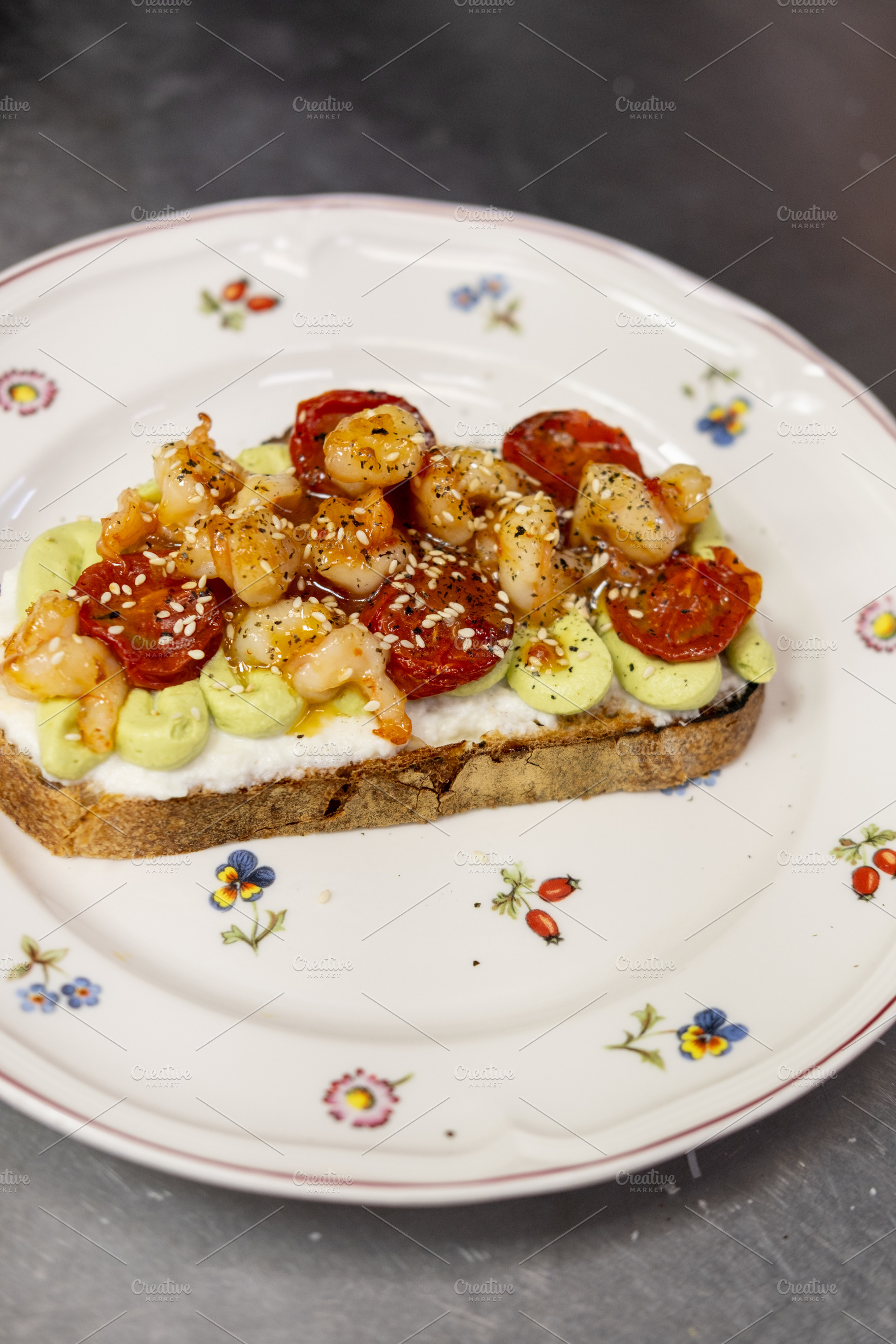 Seafood sandwich tasty meal prawn dish portion, a Food & Drink Photo by Photo Drive Studio