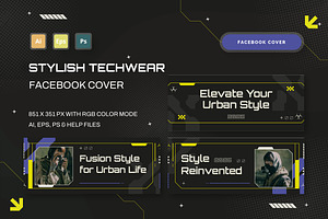 Stylish Techwear - Facebook Cover, a Social Media Template by StreaksideStd