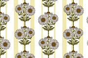 wild daisy botanical stripe, a Pattern Graphic by NayaChu (Thumbnail 3 of 10)