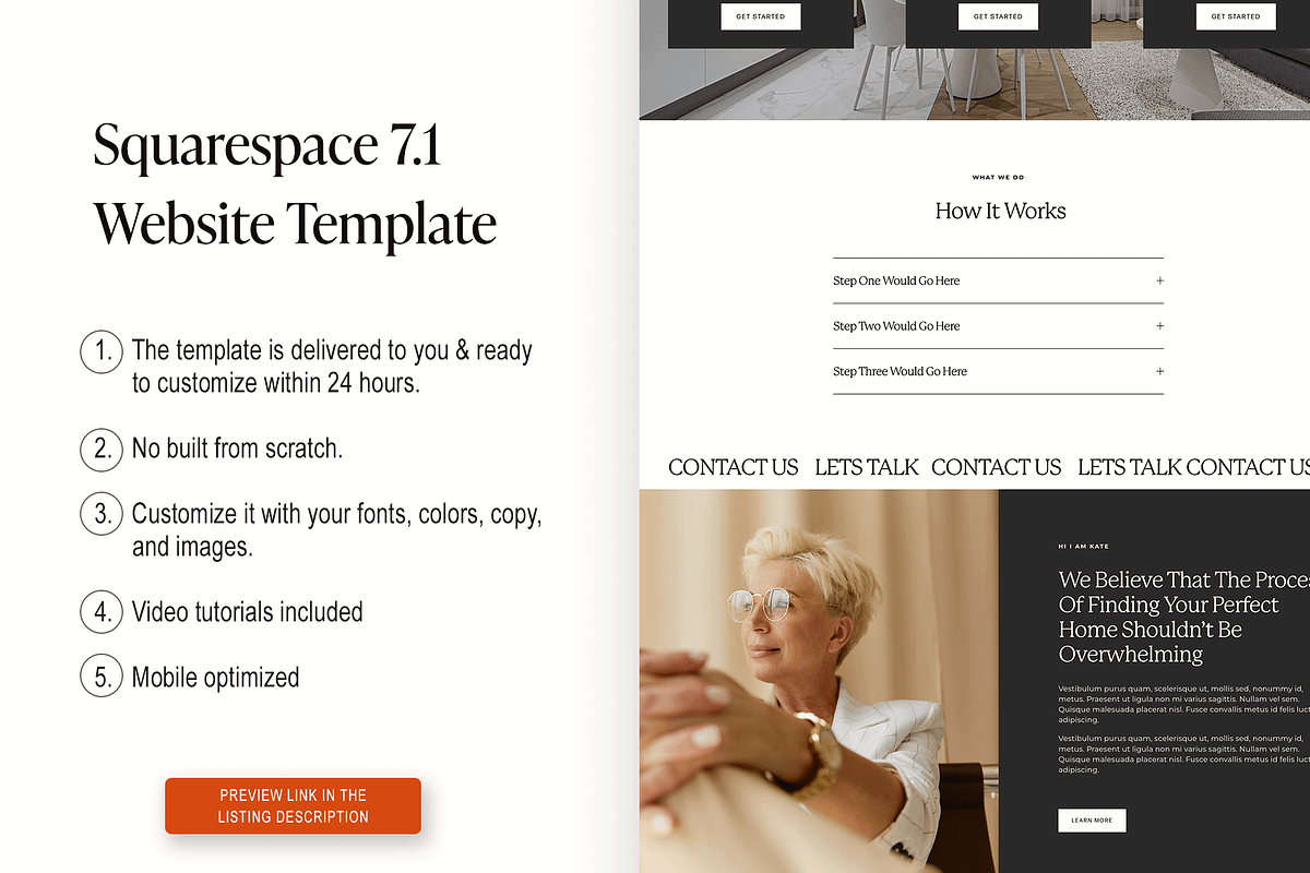 Real Estate Squarespace 7.1 Template, a Marketing Template by Kseniia_Design (Photo 6 of 9)