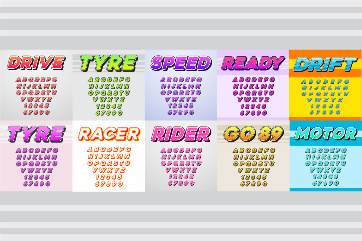 Awesome 20 Racing Fonts with Numbers, a Symbol Font by Ckybe's Corner (Photo 3 of 3)