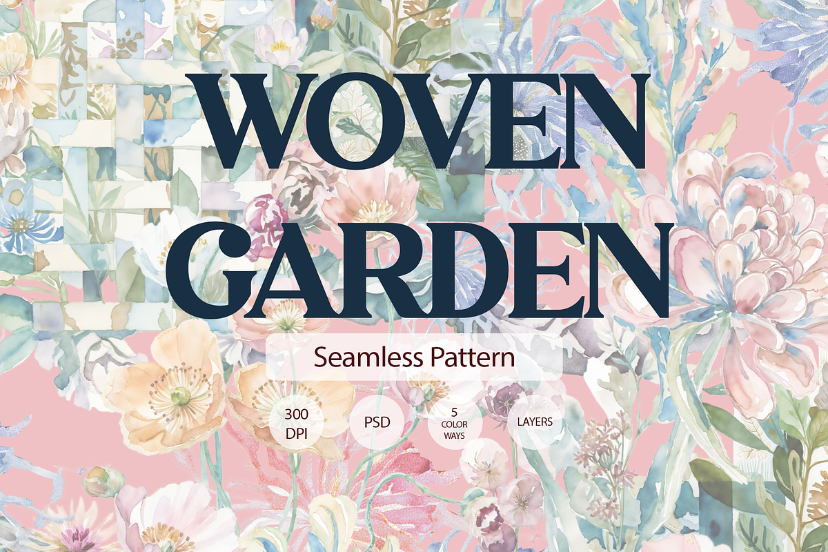 WOVEN GARDEN, a Pattern Graphic by rumacorakstudio (Photo 1 of 6)